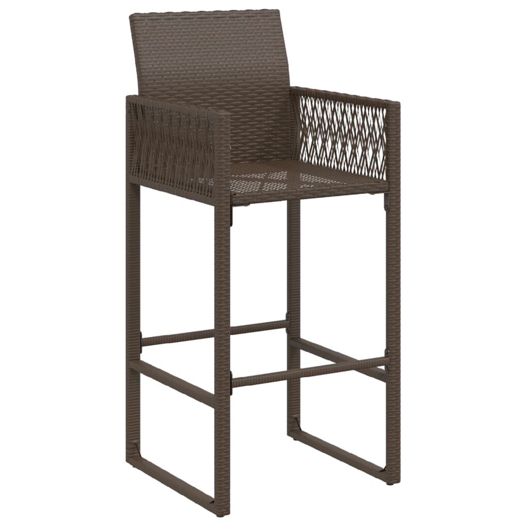 Sgabelli da Bar da Giardino 2 pz in Polyrattan Marrone 368703