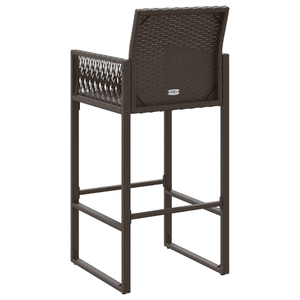 Sgabelli da Bar da Giardino 2 pz in Polyrattan Marrone 368703