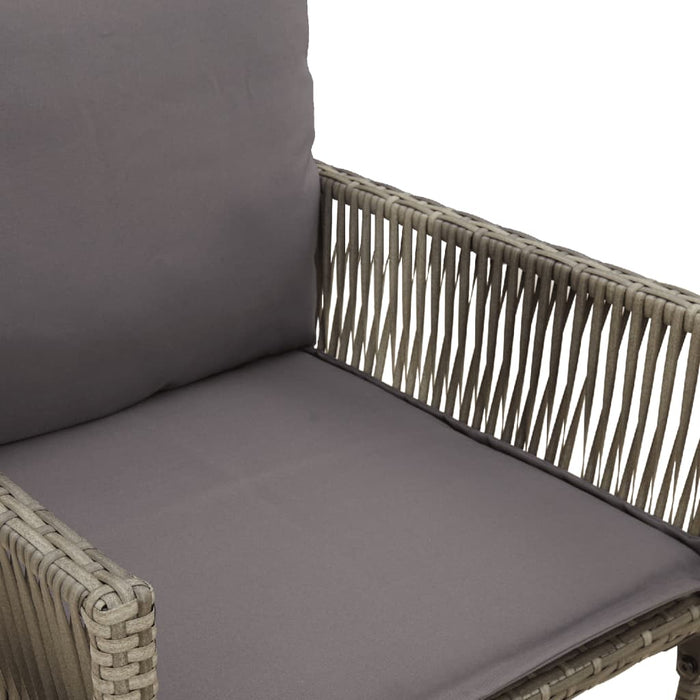 Sgabelli da Bar con Cuscini 2 pz Grigi in Polyrattan 368707