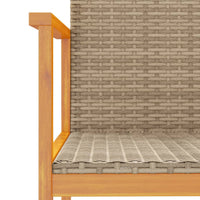 Sedie da Giardino 2 pz Beige in Polyrattan e Legno Massello 368710