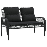 Set Divani da Giardino 4 pz con Cuscini Nero in Polyrattan 368727