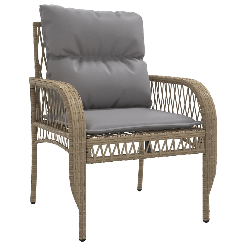 Set Divano da Giardino 4 pz con Cuscini Beige in Polyrattan 368731