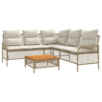 Set Divani da Giardino 2 pz con Cuscini Beige in Polyrattan 368735