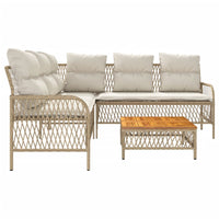 Set Divani da Giardino 2 pz con Cuscini Beige in Polyrattan 368735