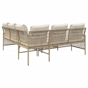 Set Divani da Giardino 2 pz con Cuscini Beige in Polyrattan 368735