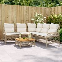 Set Divani da Giardino 2 pz con Cuscini Beige in Polyrattan 368735