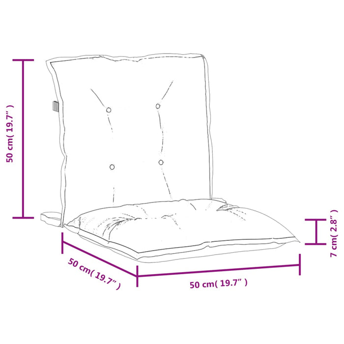 Cuscini Sedia Schiena Bassa 2 pz Antracite Mélange 100x50x7 cm 4002376