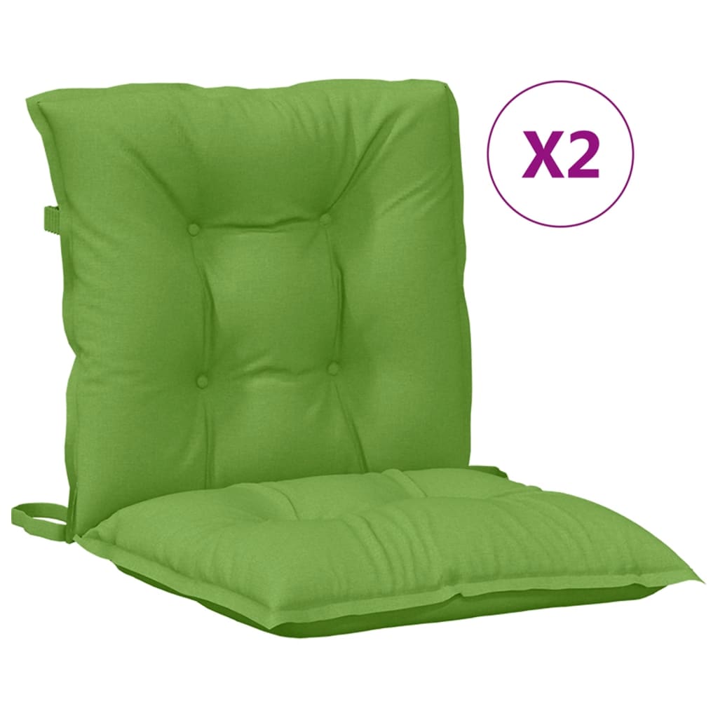 Cuscini Sedia Schiena Bassa 2 pz Verde Mélange 100x50x7 Tessuto 4002394