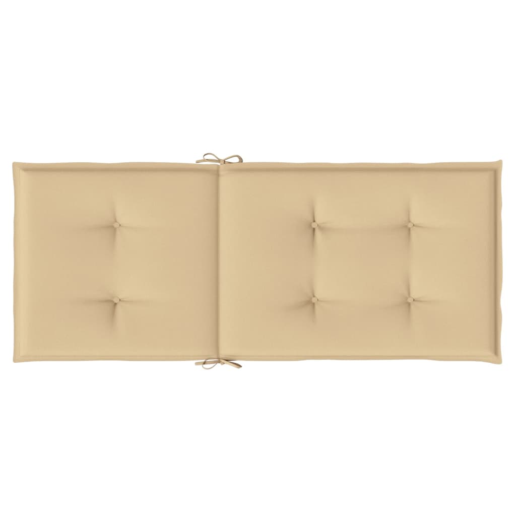 Cuscini Sedia Schiena Alta 4 Beige Mélange 120x50x4 Tessuto 4002422