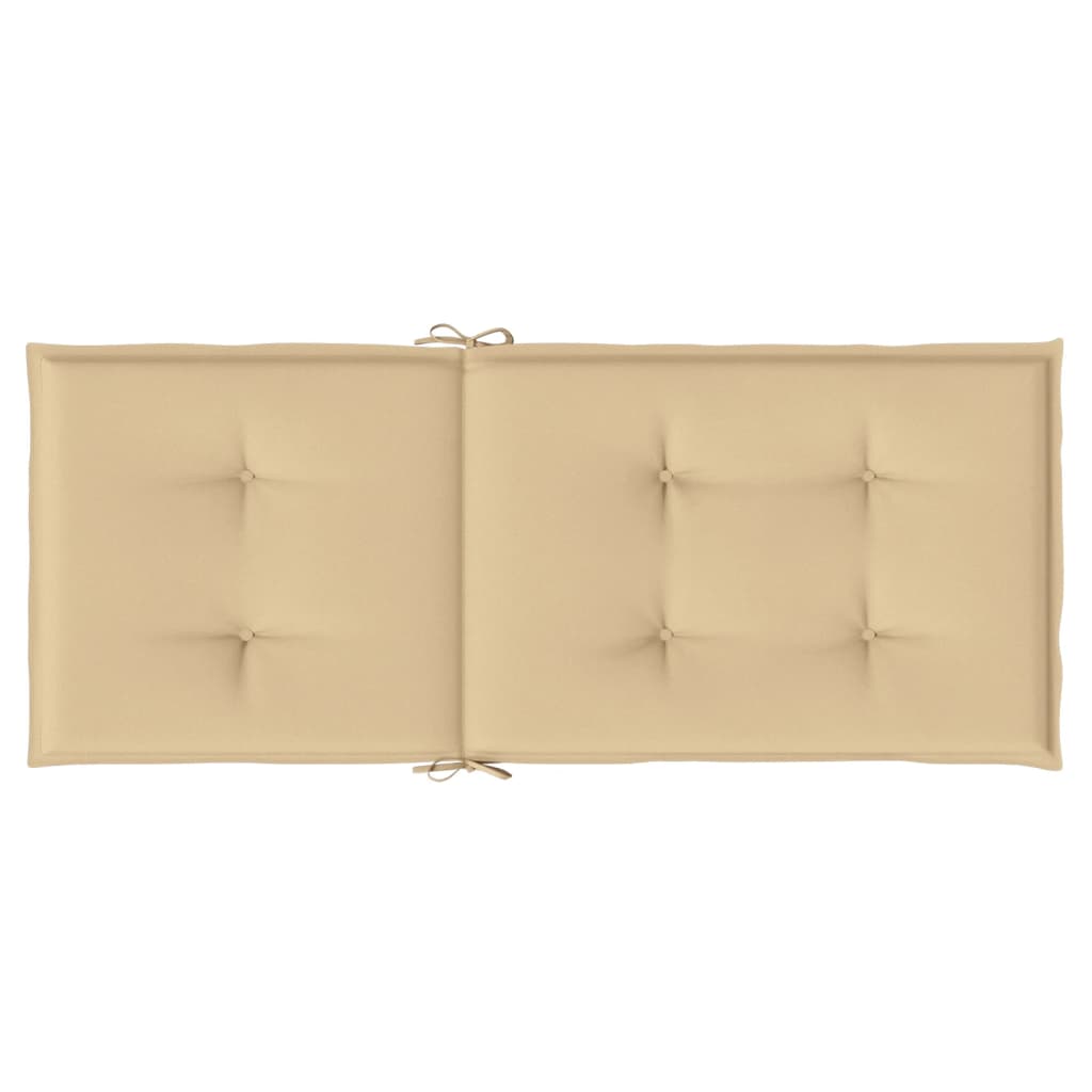 Cuscini Sedia Schiena Alta 6 Beige Mélange 120x50x4 Tessuto 4002423