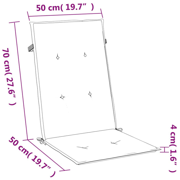 Cuscini Sedia Schiena Alta 6 Blu Mélange 120x50x4 Tessuto 4002426