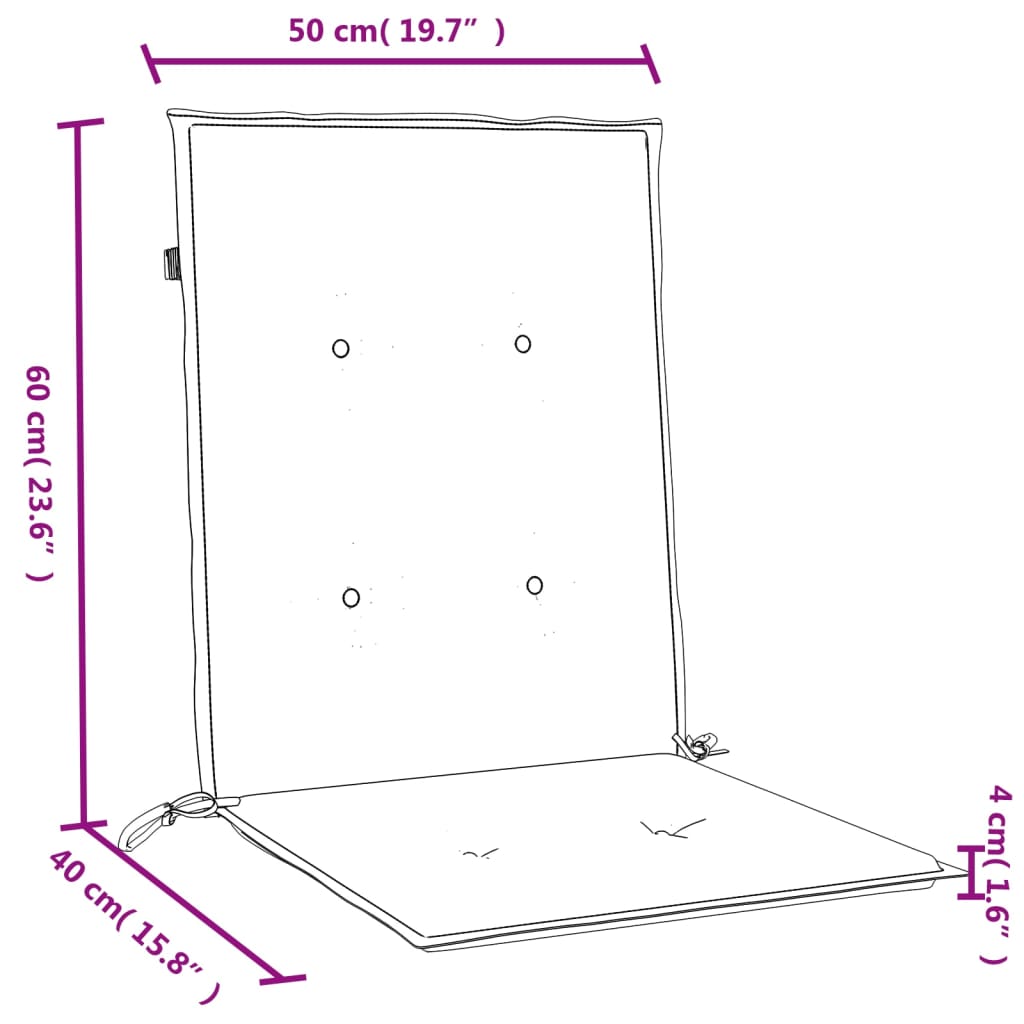 Cuscini Sedia Schiena Bassa 2 pz Antracite Mélange 100x50x4 cm 4002442