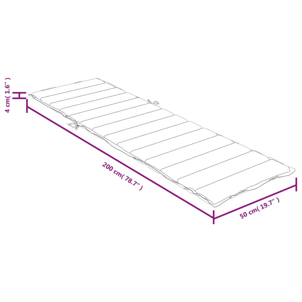 Cuscino per Lettino Prendisole Grigio Scuro Mèlange 200x50x4cm 4002499