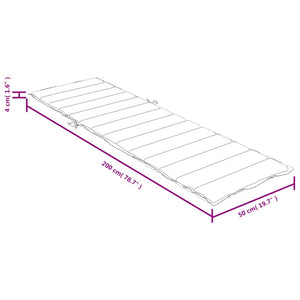 Cuscino per Lettino Prendisole Crema Mèlange 200x50x4cm Tessuto 4002500