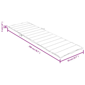 Cuscino per Lettino Prendisole Verde Mèlange 200x50x4cm Tessuto 4002503