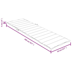 Cuscino per Lettino Prendisole Rosso Mèlange 200x50x4cm Tessuto 4002504