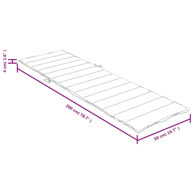 Cuscino per Lettino Prendisole Rosso Mèlange 200x50x4cm Tessuto 4002504