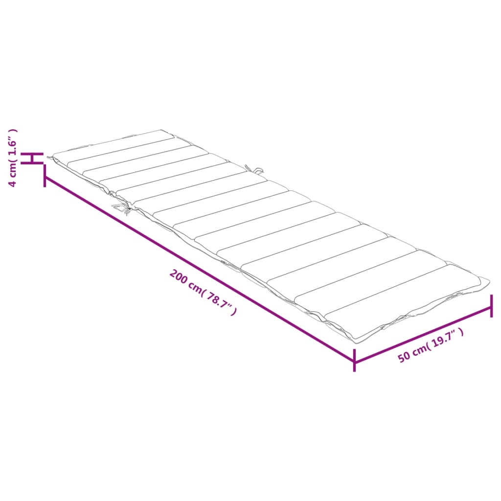 Cuscino per Lettino Prendisole Tortora Mélange 200x50x4 cm 4002506