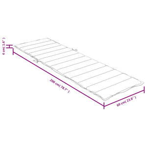 Cuscino per Lettino Prendisole Grigio Chiaro Mélange 200x60x4cm 4002509