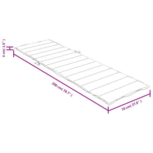 Cuscino per Lettino Prendisole Verde Mèlange 200x70x4cm Tessuto 4002525