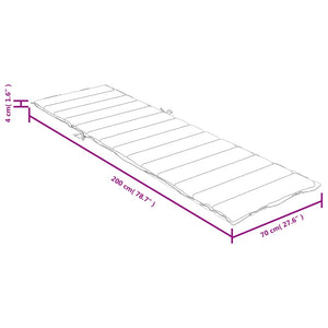 Cuscino per Lettino Prendisole Rosso Vino Mèlange 200x70x4cm 4002529