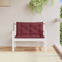 Cuscini Panca Giardino 2pz Rosso Vino Mélange 100x50x7cm 4002595