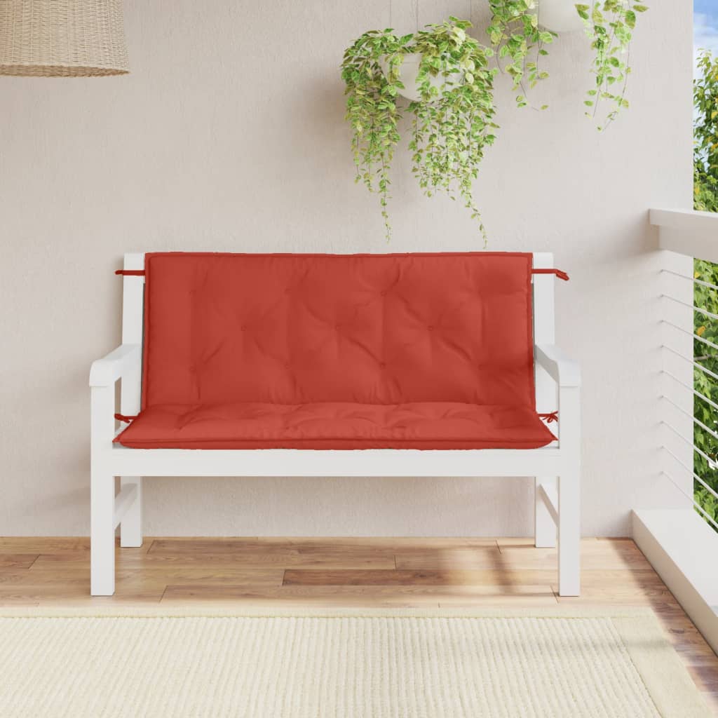 Cuscini Panca Giardino 2pz Rosso Mélange 120x50x7 cm Tessuto 4002603