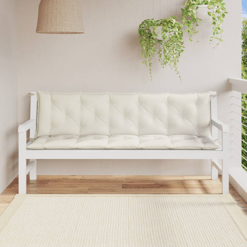 Cuscini Panca Giardino 2pz Crema Mélange 180x50x7 cm Tessuto 4002621