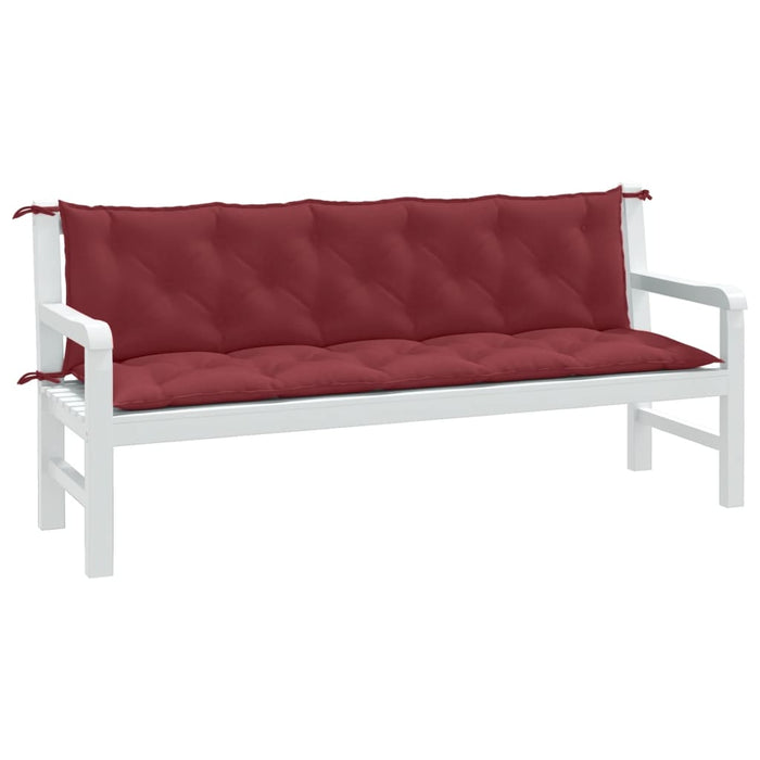 Cuscini Panca Giardino 2pz Rosso Vino Mélange 180x50x7 cm 4002628