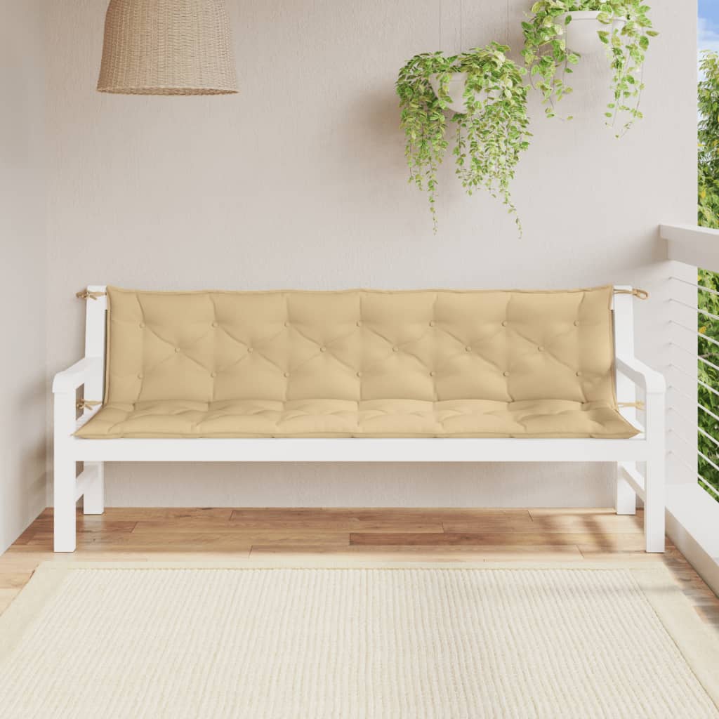 Cuscini Panca Giardino 2pz Beige Mélange 200x50x7 cm Tessuto 4002633