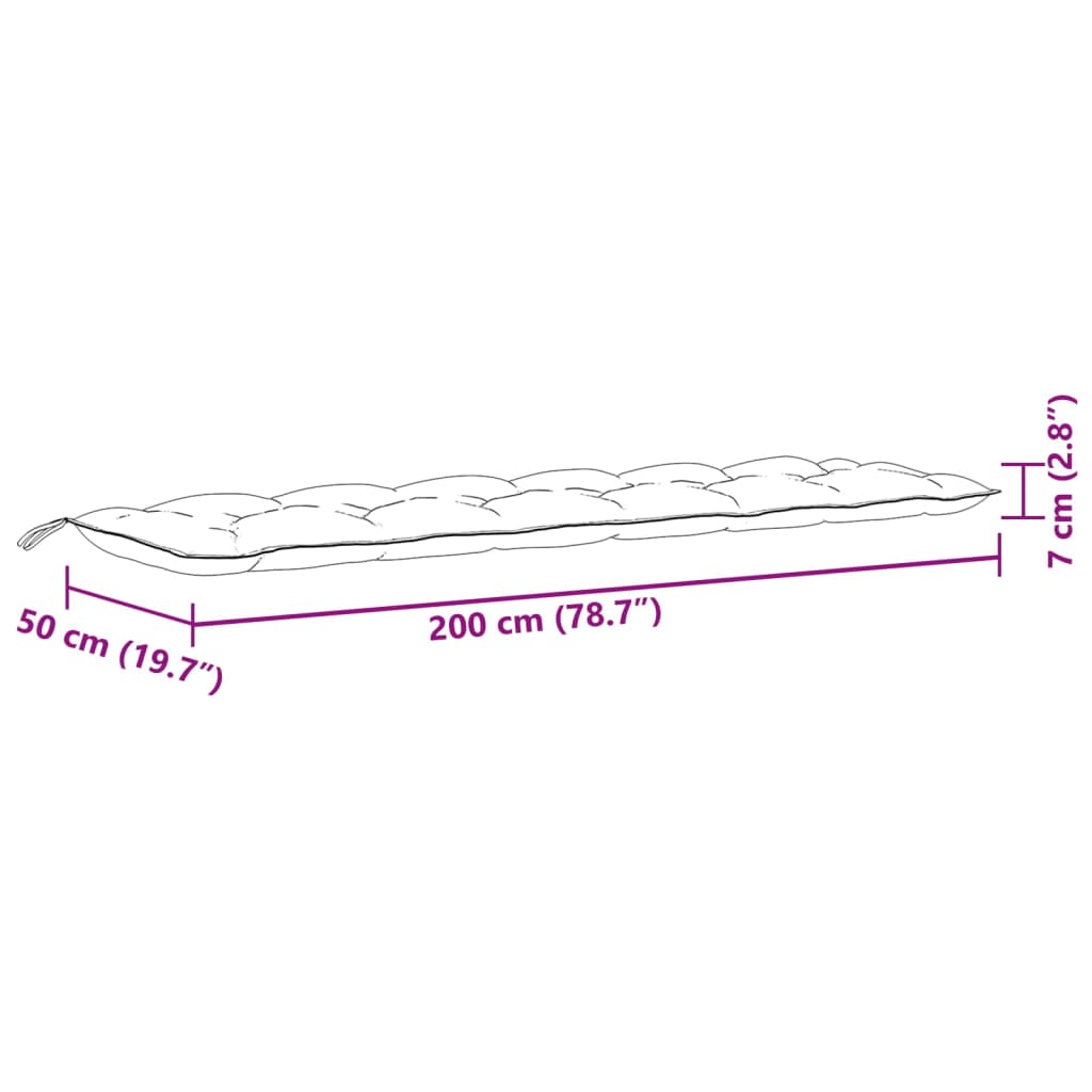 Cuscini Panca Giardino 2pz Beige Mélange 200x50x7 cm Tessuto 4002633