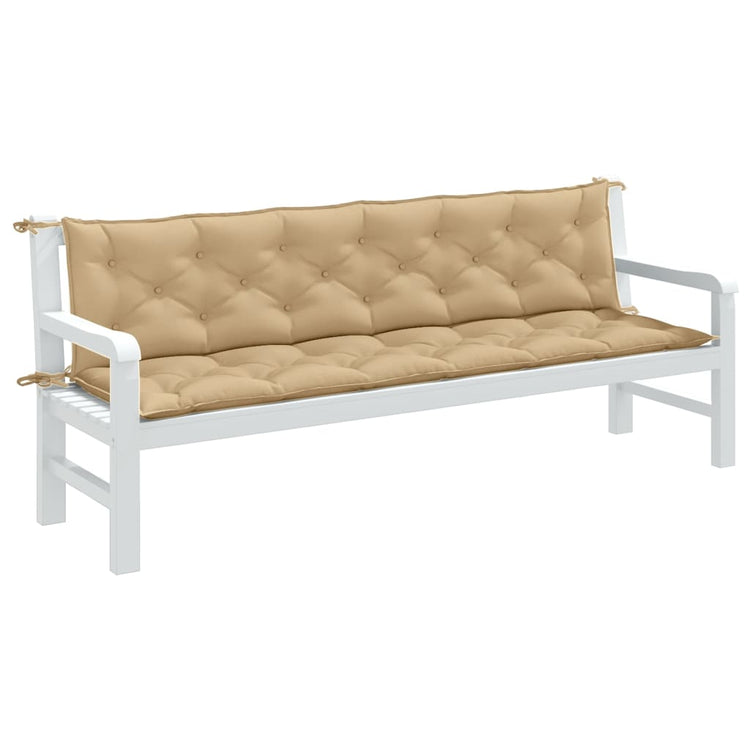 Cuscini Panca Giardino 2pz Beige Mélange 200x50x7 cm Tessuto 4002633