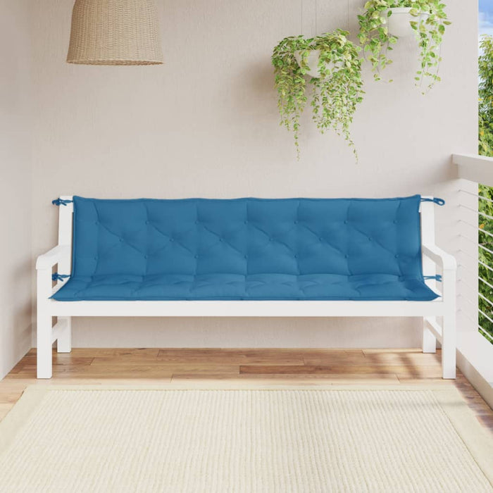 Cuscini Panca Giardino 2pz Blu Mélange 200x50x7 cm Tessuto 4002634