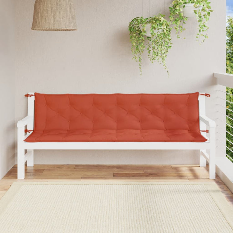 Cuscini Panca Giardino 2pz Rosso Mélange 200x50x7 cm Tessuto 4002636