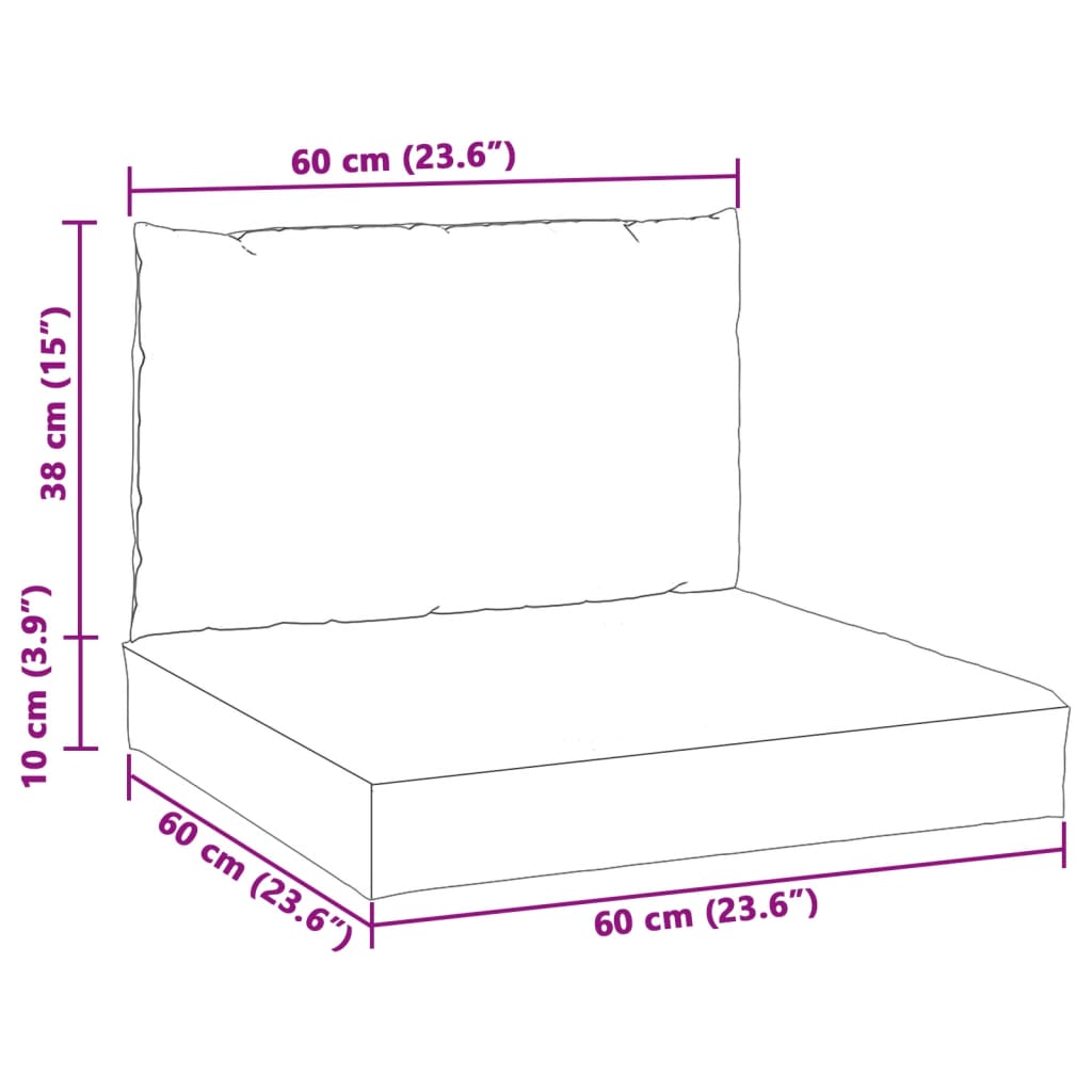 Cuscini per Pallet 2 pz Beige Mélange in Tessuto 4002644