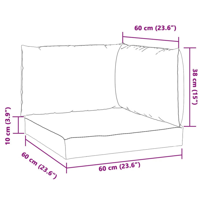 Cuscini per Pallet 3 pz Antracite Mélange in Tessuto 4002651