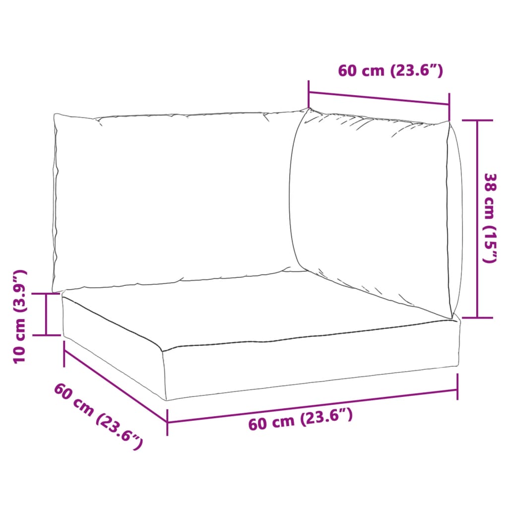 Cuscini per Pallet 3 pz Grigio Scuro Mélange in Tessuto 4002653