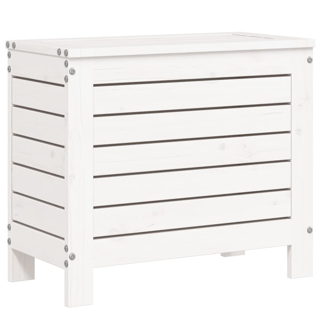 Poggiapiedi da Giardino Bianco 62x31,5x52cm Legno Massello Pino 844889