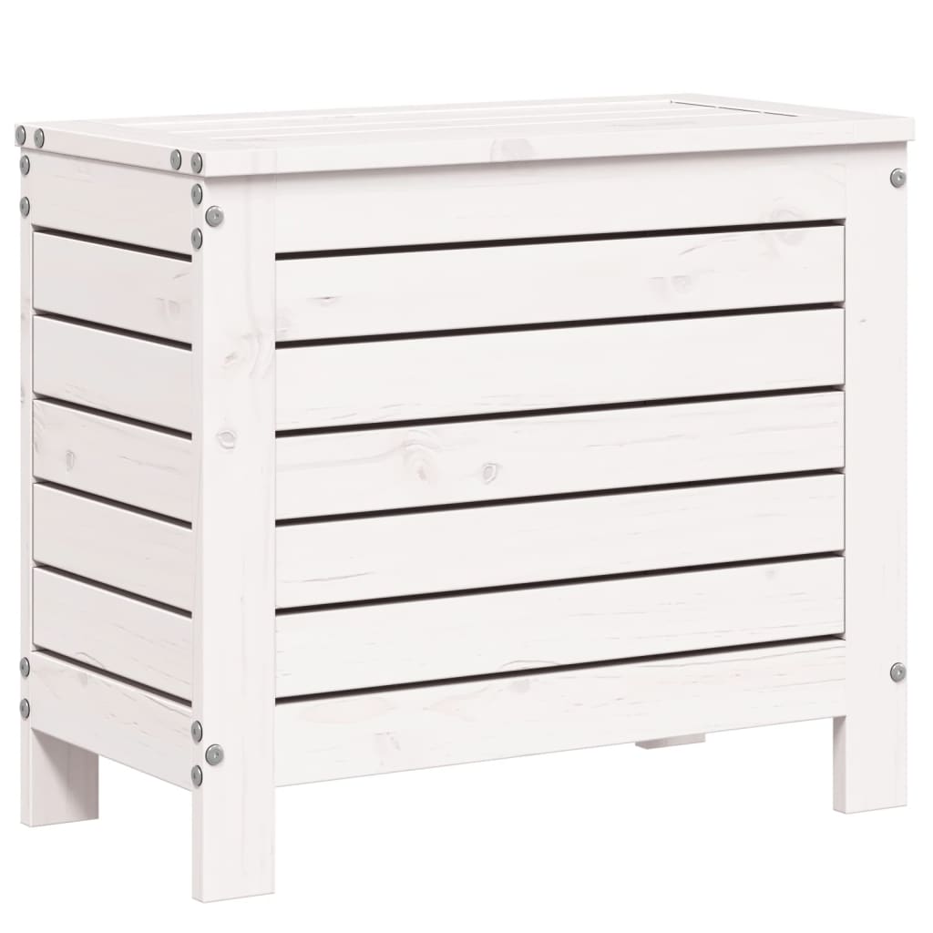 Poggiapiedi da Giardino Bianco 62x31,5x52cm Legno Massello Pino 844889