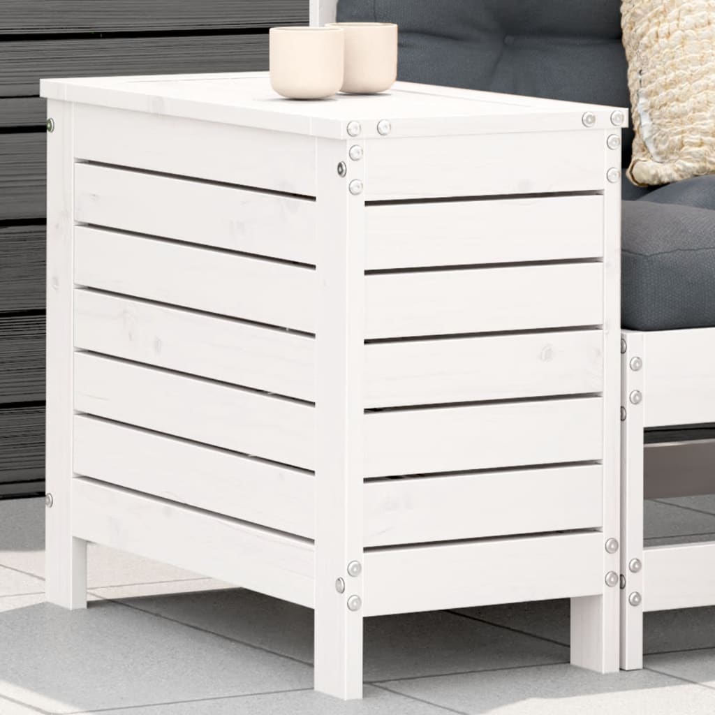 Poggiapiedi da Giardino Bianco 62x31,5x52cm Legno Massello Pinocod mxl 91425