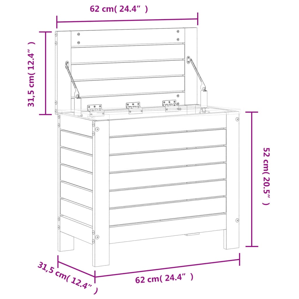 Poggiapiedi da Giardino 62x31,5x52 cm Legno Impregnato di Pino 844892