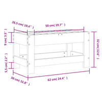 Poggiapiedi da Giardino 62x30x32cm in Legno Massello di Douglas 844896