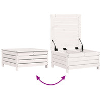 Poggiapiedi Giardino Bianco 62x63,5x32 cm Legno Massello Pino 844899