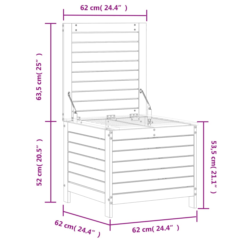 Poggiapiedi da Giardino 62x63,5x53,5 cm Legno Massello di Pino 844903