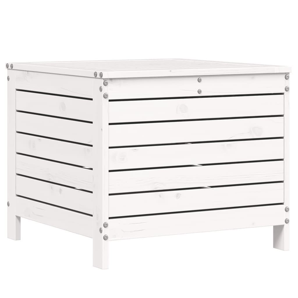 Poggiapiedi Giardino Bianco 62x63,5x53,5 cm Legno Massello Pino 844904