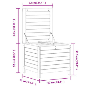 Poggiapiedi Giardino Bianco 62x63,5x53,5 cm Legno Massello Pino 844904