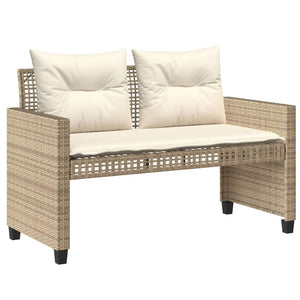 Set Divano da Giardino 4 pz con Cuscini Beige Polyrattan Vetro 368138