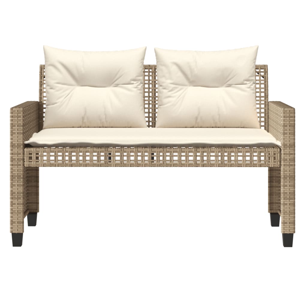 Set Divano da Giardino 4 pz con Cuscini Beige Polyrattan Vetro 368138