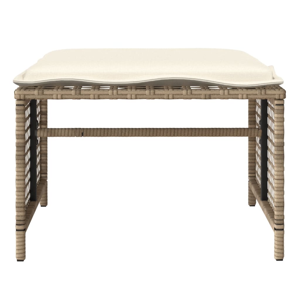 Set Divano da Giardino 4 pz con Cuscini Beige Polyrattan Vetro 368138