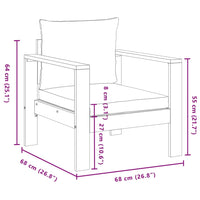 Sedia da Giardino con Cuscini in Legno Massello di Acacia 367621